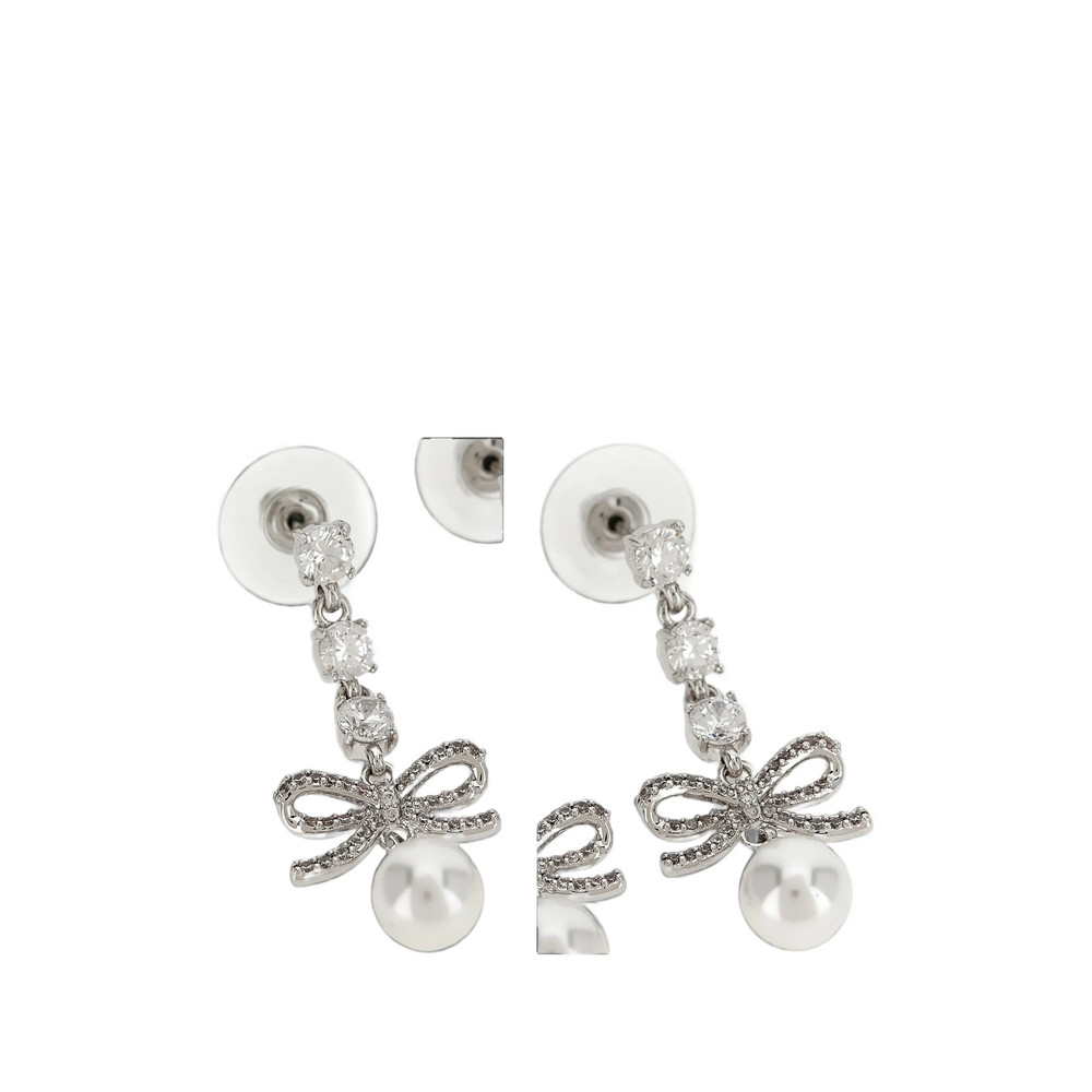Self-portrait Bow Crystal Charm Earrings