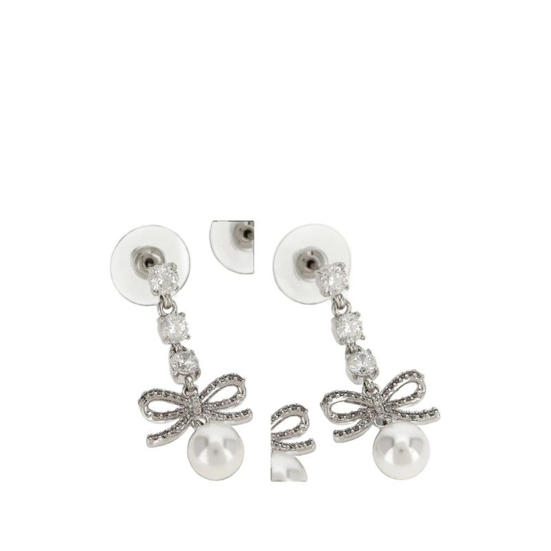 Self-portrait Bow Crystal Charm Earrings