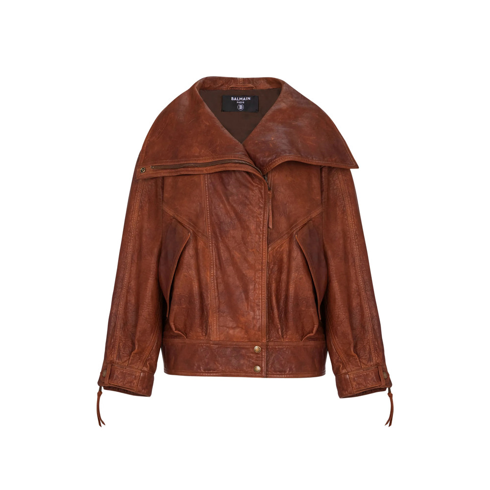Balmain Zip Lambskin Bomber Jacket