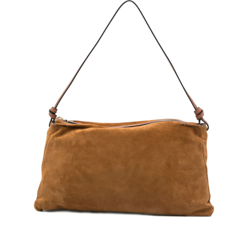 Staud Harlow Knotted-strap Suede Shoulder Bag