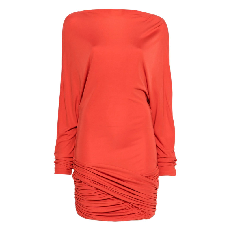 Christopher Esber Luna Long-sleeved Draped Mini Dress