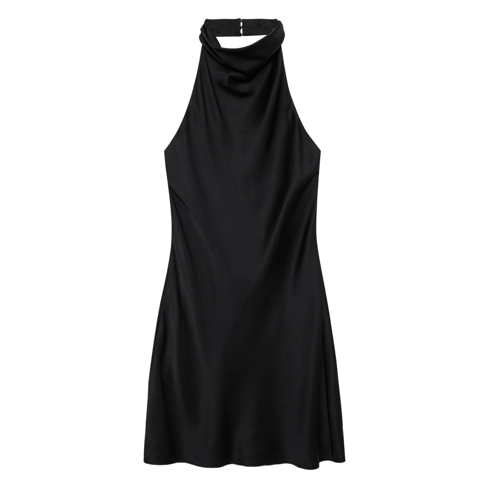 Anine Bing Eliana Halterneck Silk Mini Dress