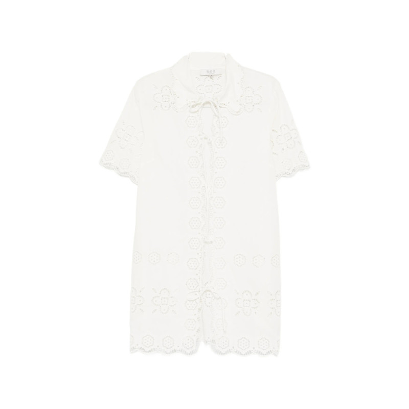 Sea Floral Lace-up Beach Dress