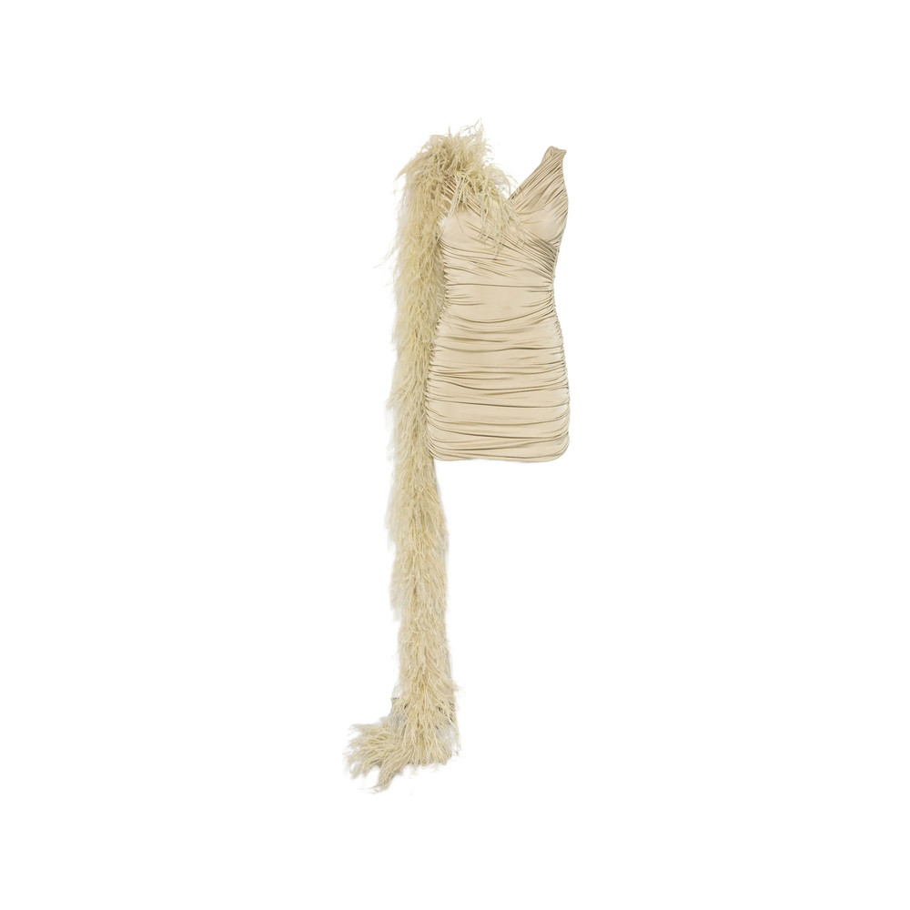 New Arrivals Feather-detail Mini Dress