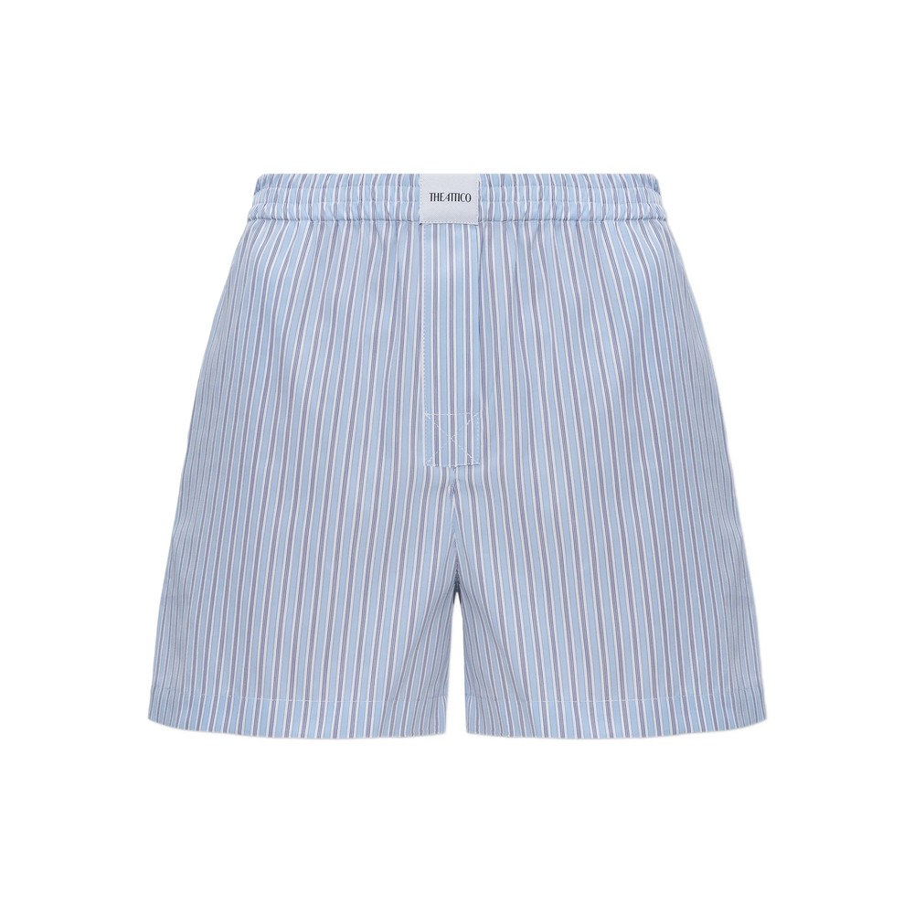 The Attico Striped-pattern Elasticated Mini Shorts