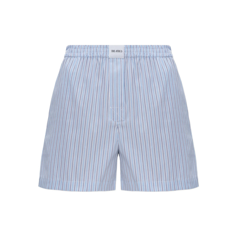 The Attico Striped-pattern Elasticated Mini Shorts