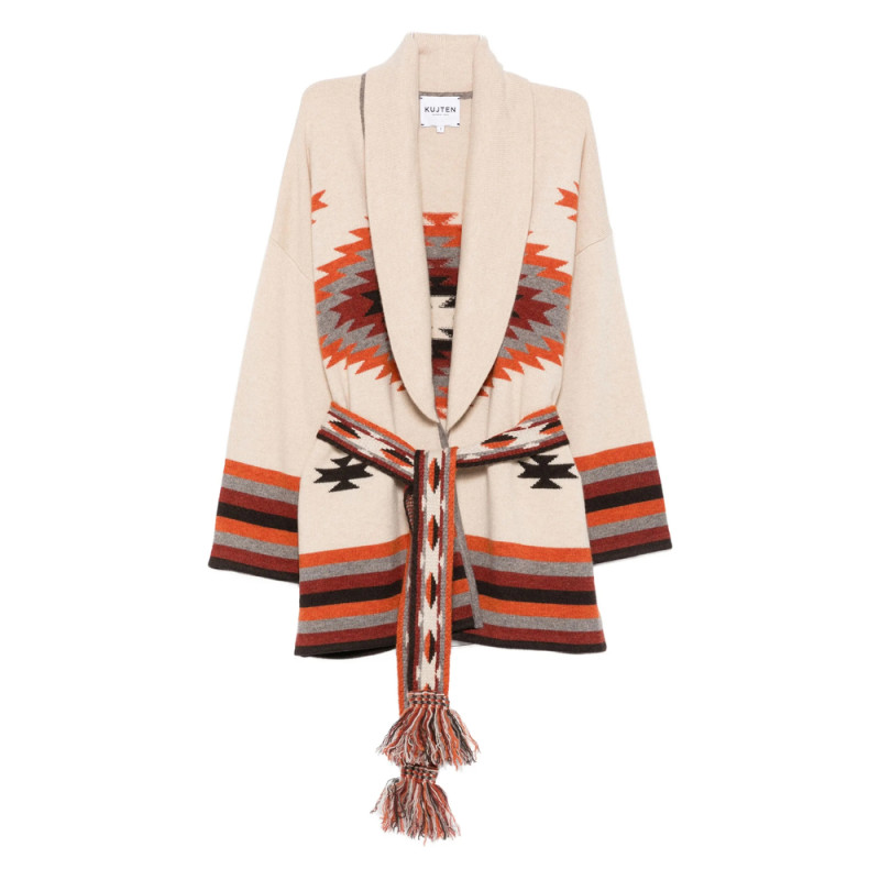 Kujten Geometric-pattern Cashmere Cardigan