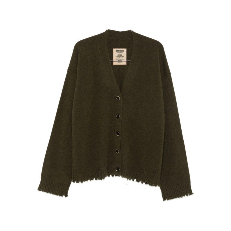 Uma Wang Frayed Buttoned Cardigan