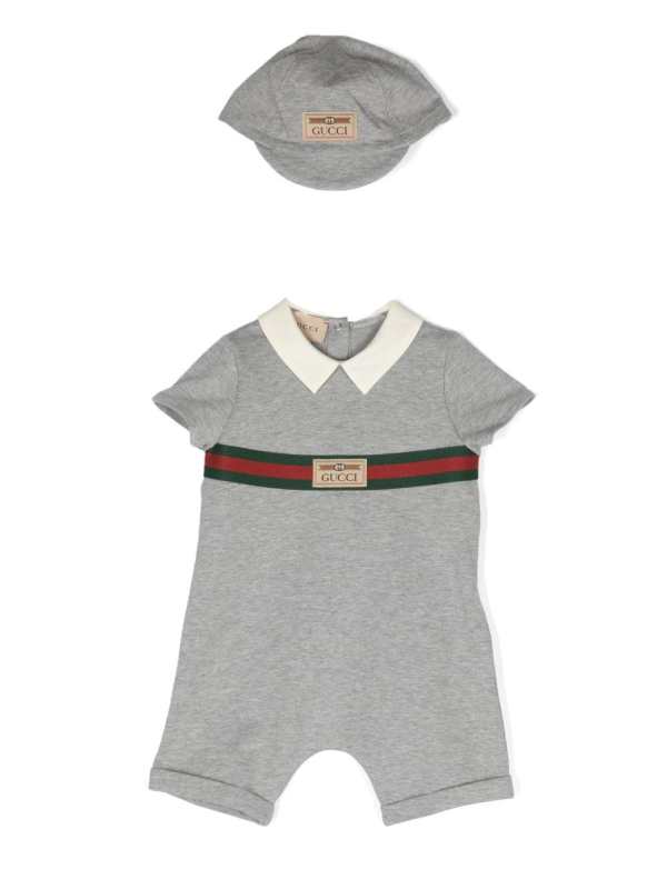 Web-stripe babygrow set