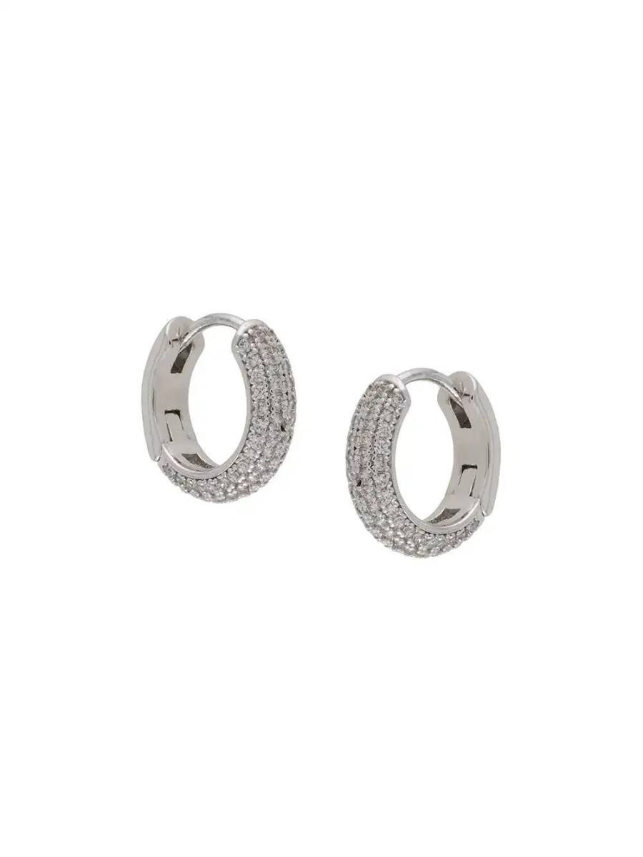 pave mini huggies earrings