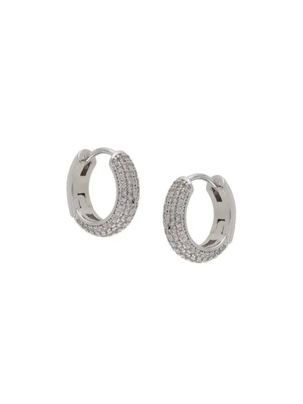 pave mini huggies earrings