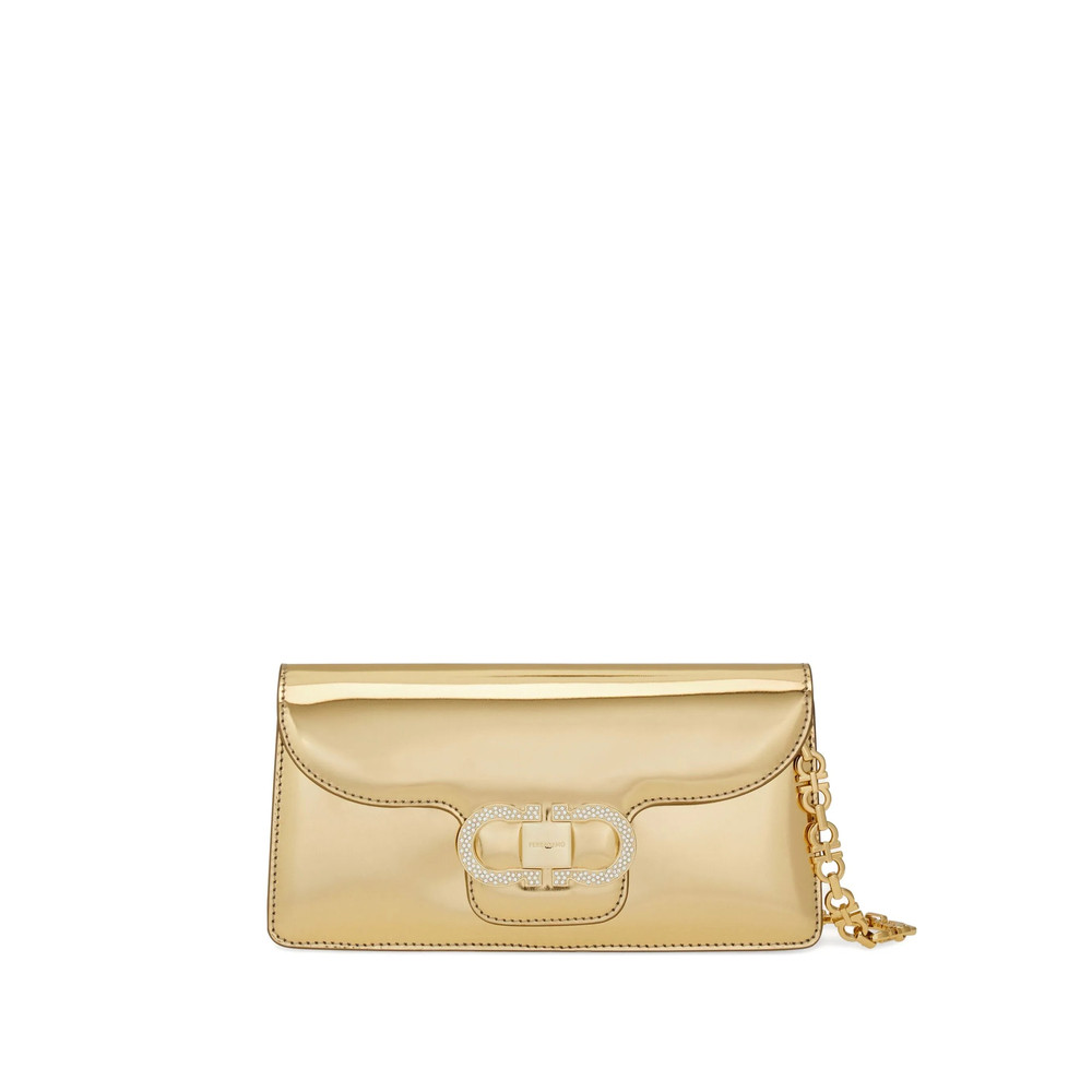 Ferragamo Crystal-embellished Chain-strap Clutch Bag