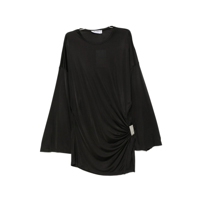 The Attico Draped-detail Long-sleeve Mini Dress