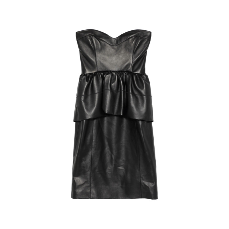 Fendi Strapless Peplum Midi Dress