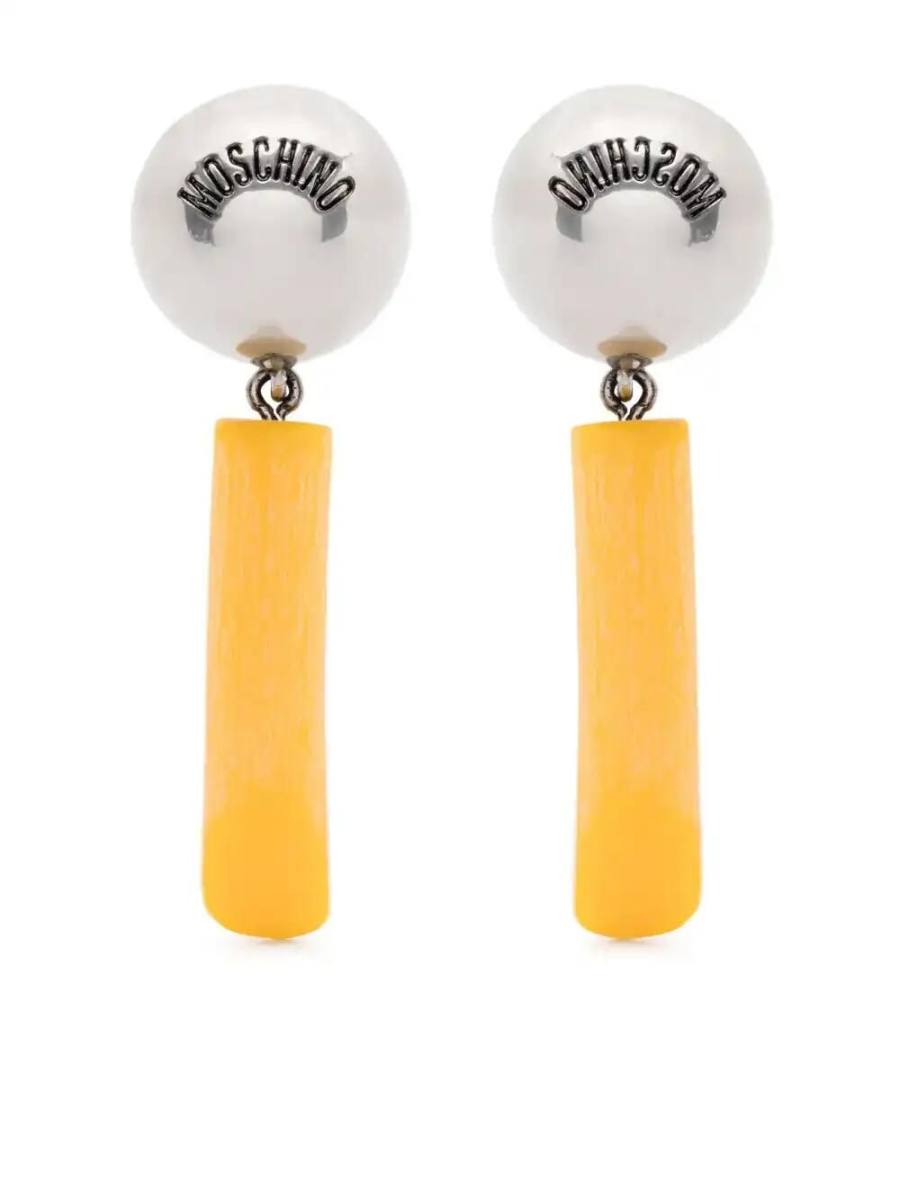 logo-engraved clip-on earrings