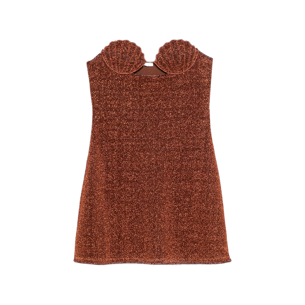 Oséree Lumière Shell Metallic-effect Mini Dress