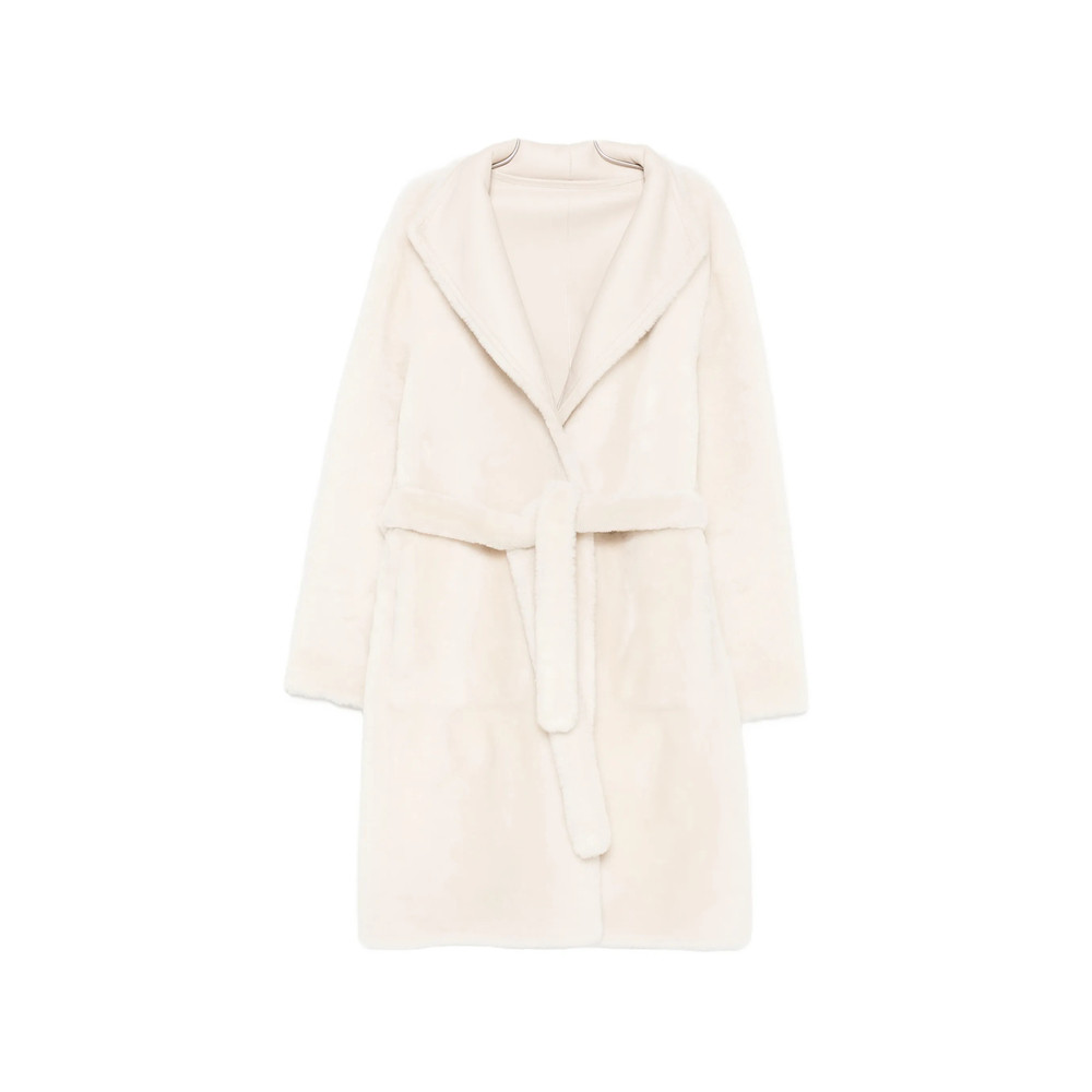 Yves Salomon Belted Shearling Coat