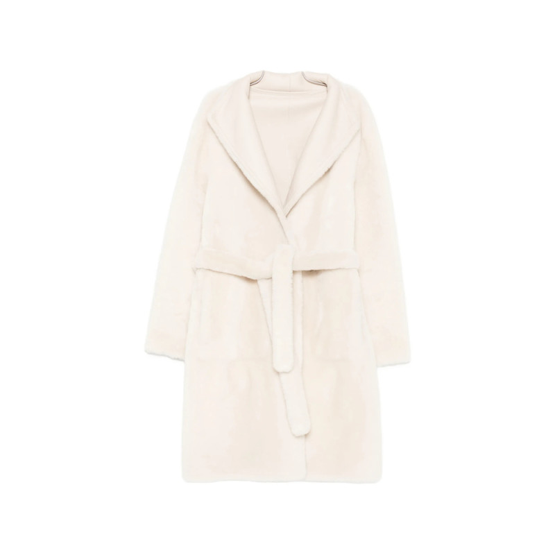 Yves Salomon Belted Shearling Coat