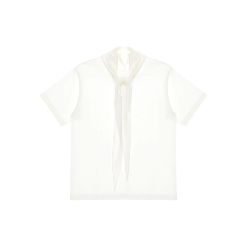 Carven Scarf-collar Cotton T-shirt