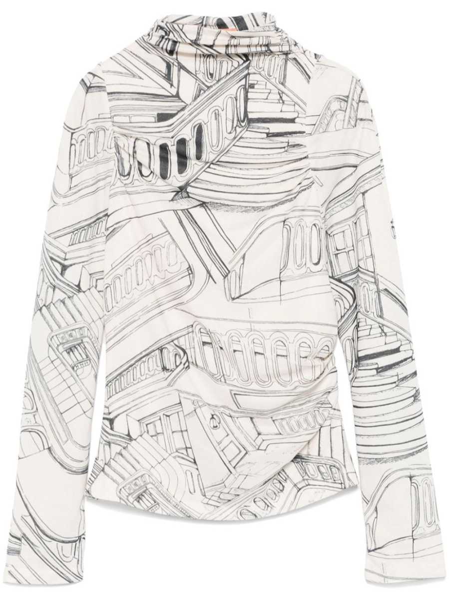 ruched-detail top
