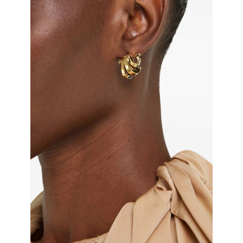 Ferragamo Triple Gancini Hoop Earrings