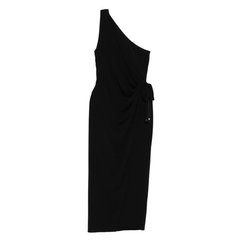 Amiri One-shoulder Wrap Midi Dress