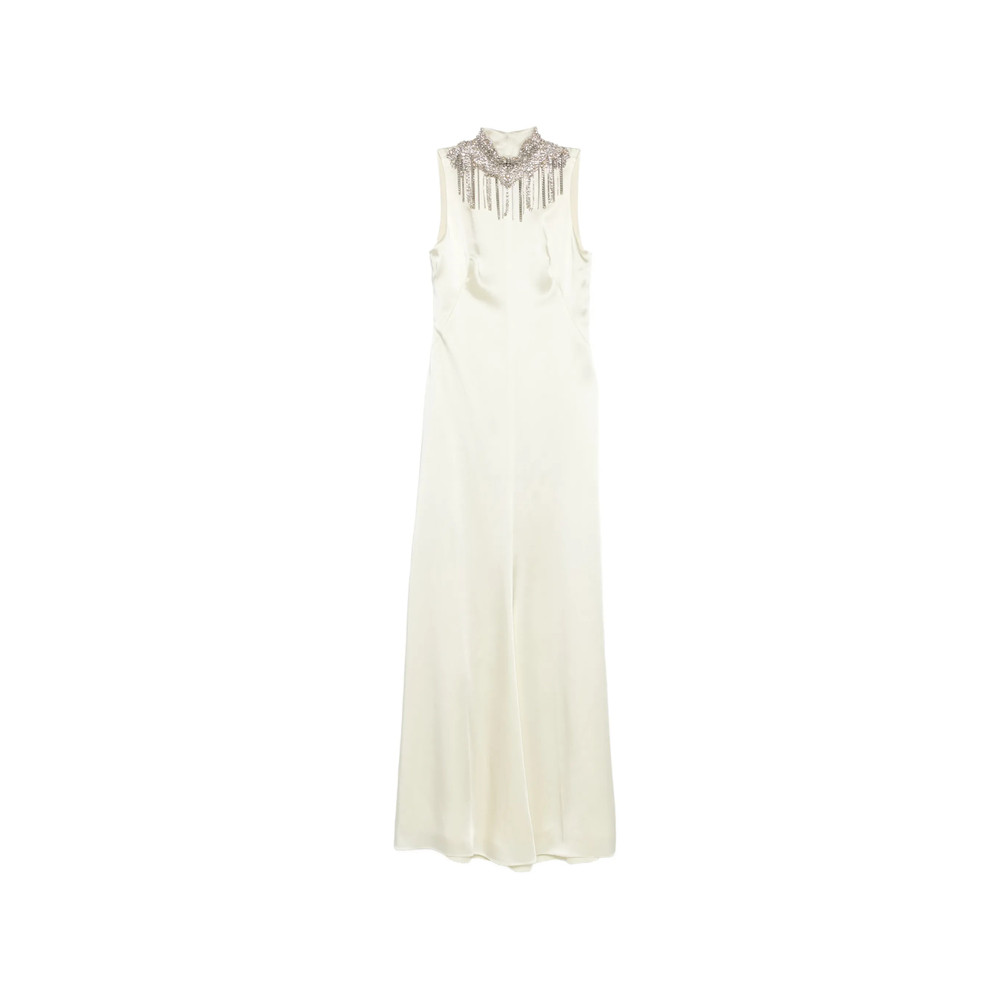 Alexander Mcqueen Embellished Mock-neck Maxi Dress