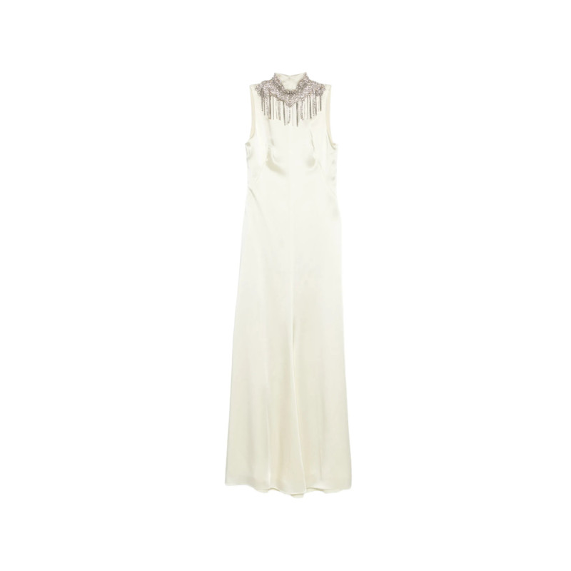 Alexander Mcqueen Embellished Mock-neck Maxi Dress