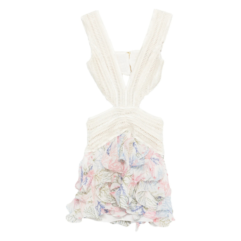 Patbo Cut-out Floral Ruffled Dress
