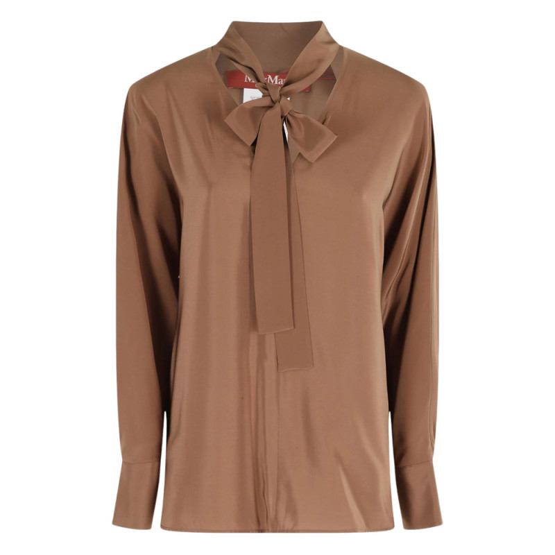 Max Mara Studio Bow-collar Silk Blouse