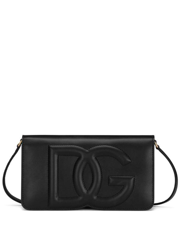 DG-logo leather shoulder bag