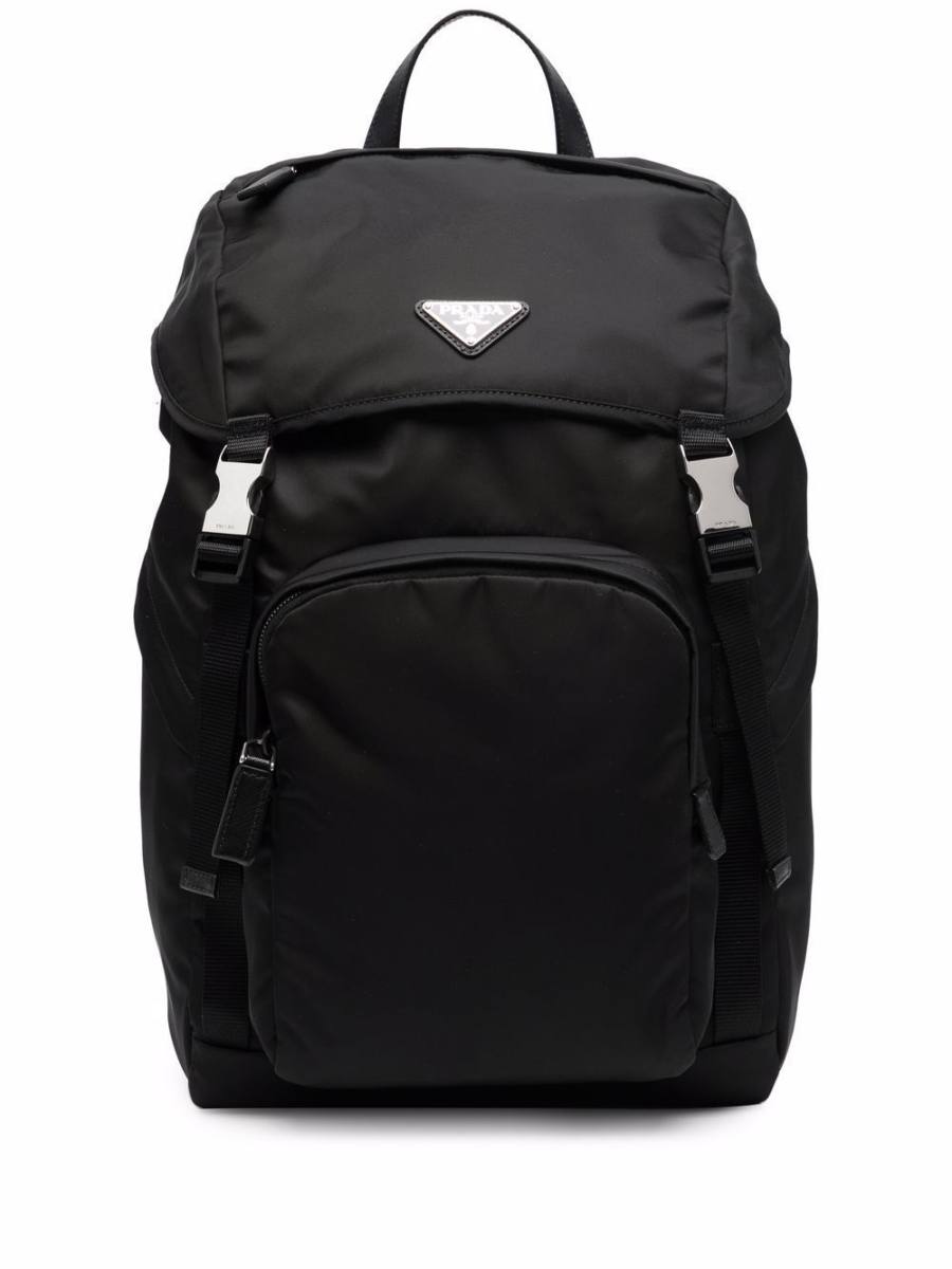 logo-plaque multi-pocket backpack