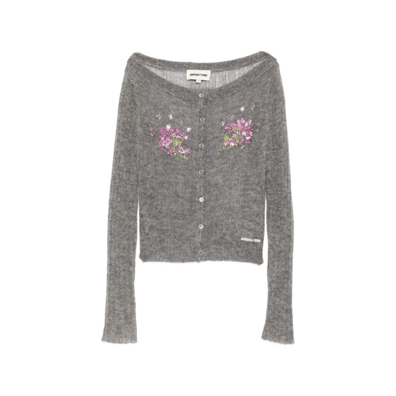 Shushu/tong Floral-embellished Cropped Cardigan