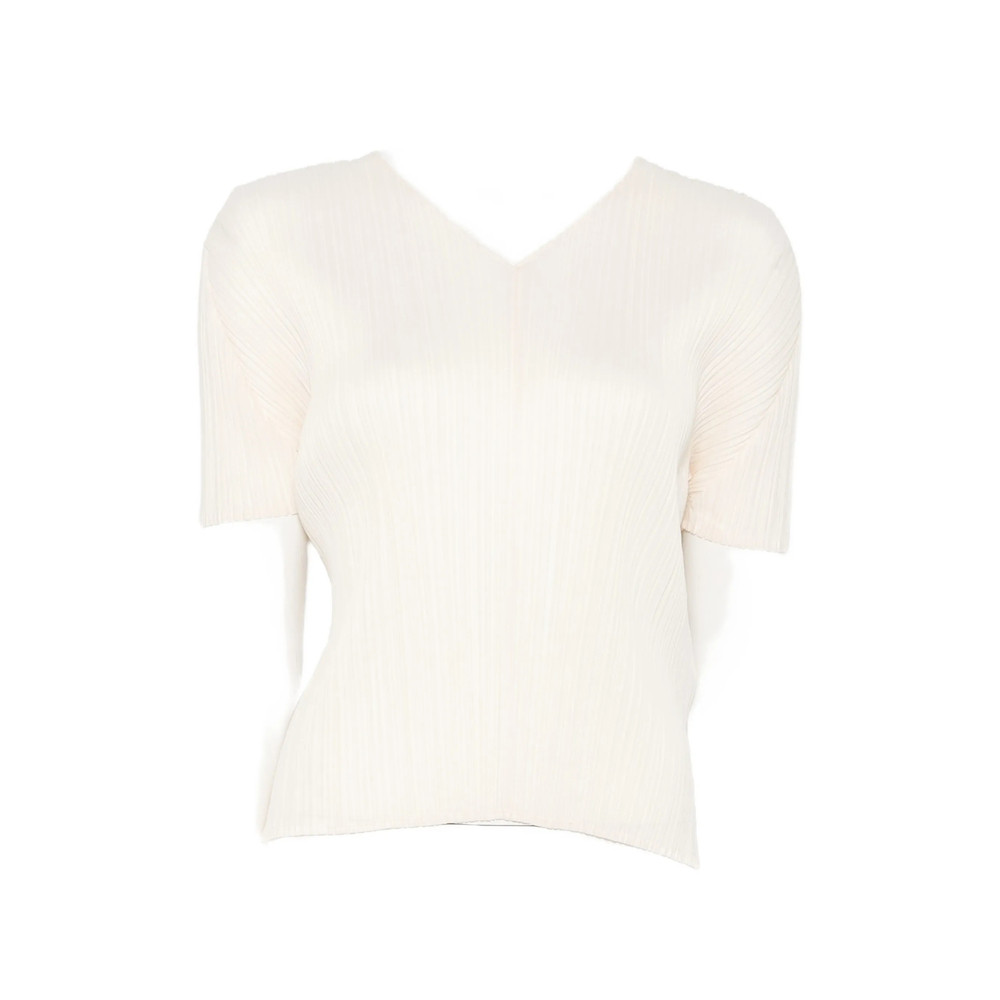 Pleats Please Pleated V-neck T-shirt