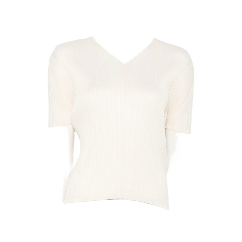Pleats Please Pleated V-neck T-shirt