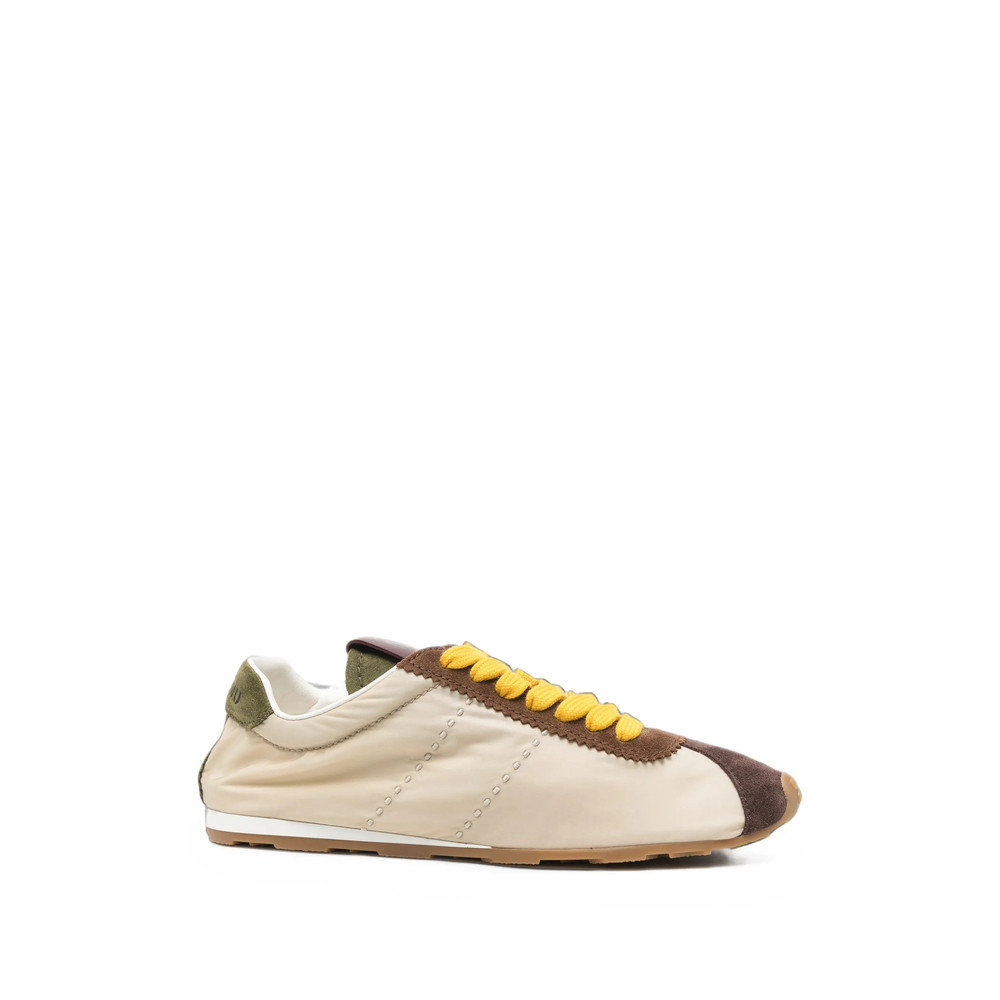 Miu Miu Suede-trim Panelled Sneakers