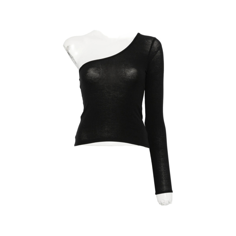 Baserange One-shoulder Ribbed-knit Top