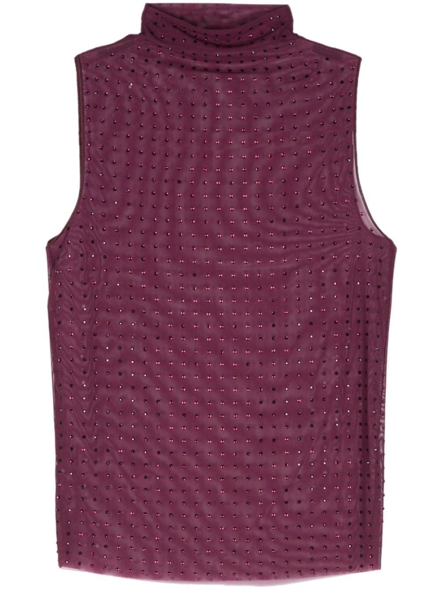 rhinestoned tulle top