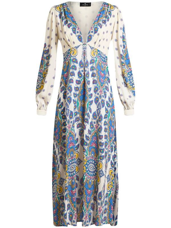 paisley-print midi dress