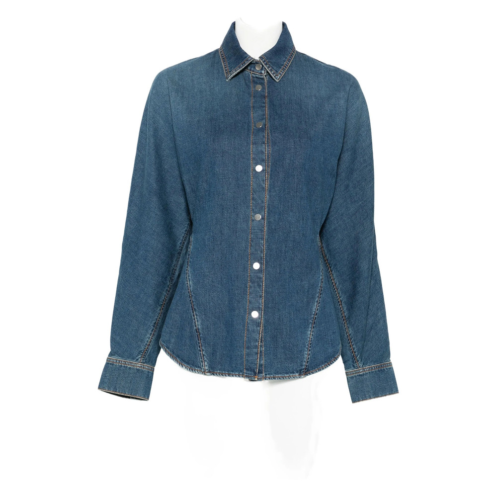 Alaïa Ruffled Denim Shirt
