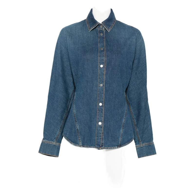 Alaïa Ruffled Denim Shirt