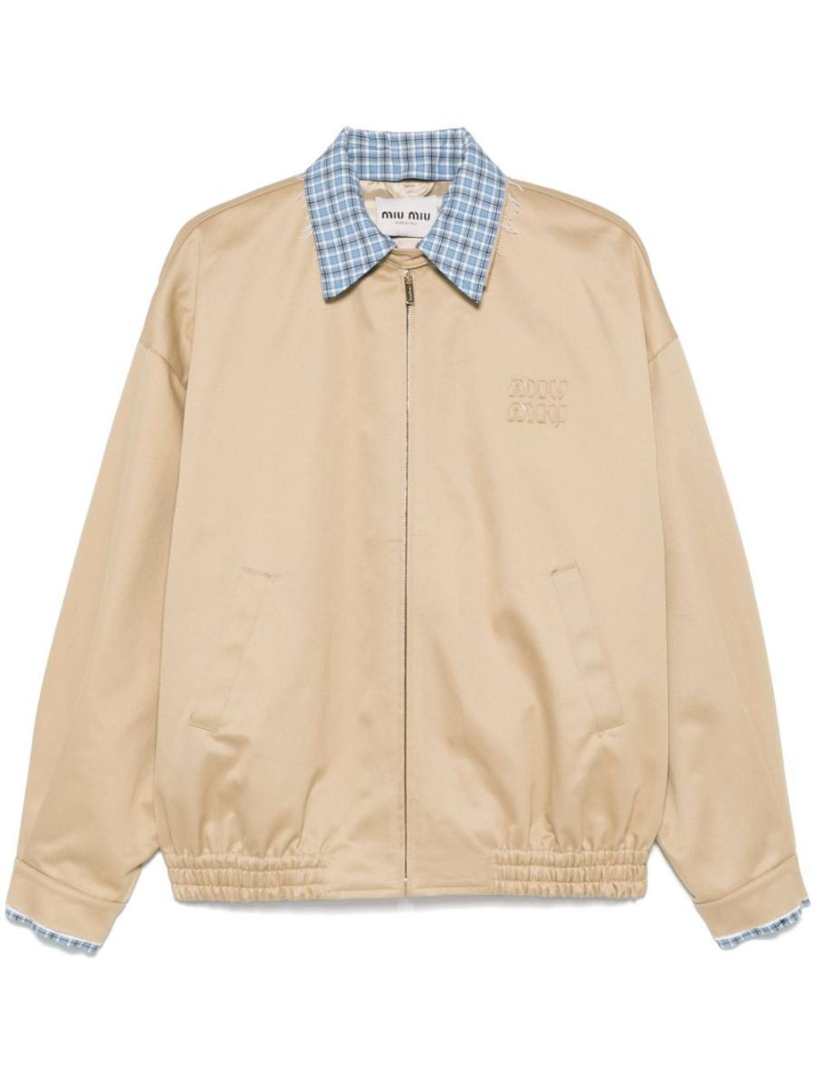 logo-embroidered bomber jacket