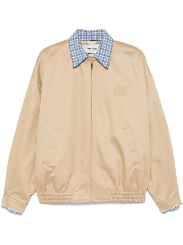 logo-embroidered bomber jacket