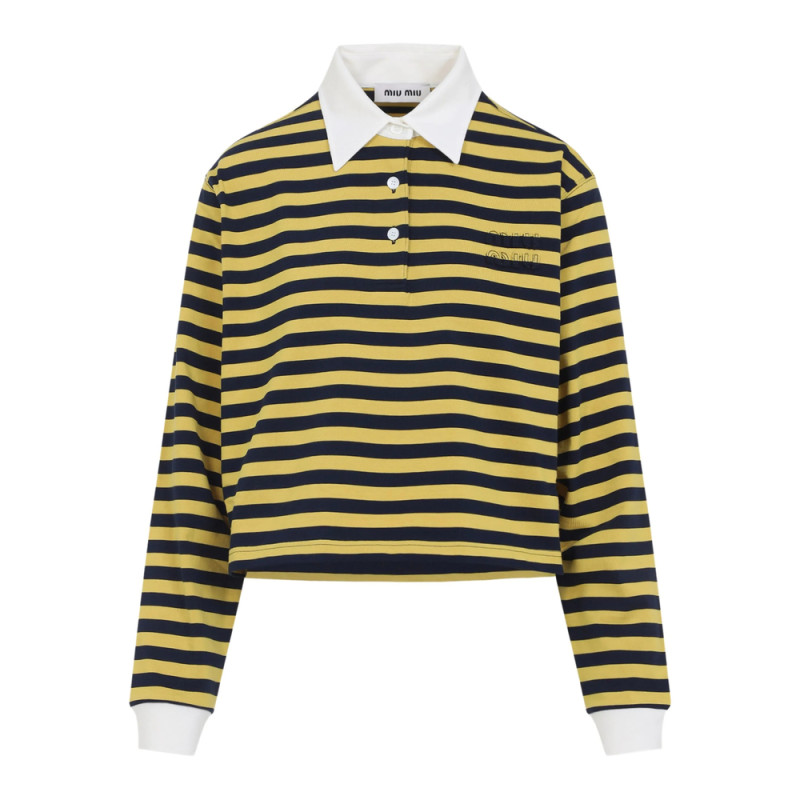 Miu Miu Striped Polo Shirt