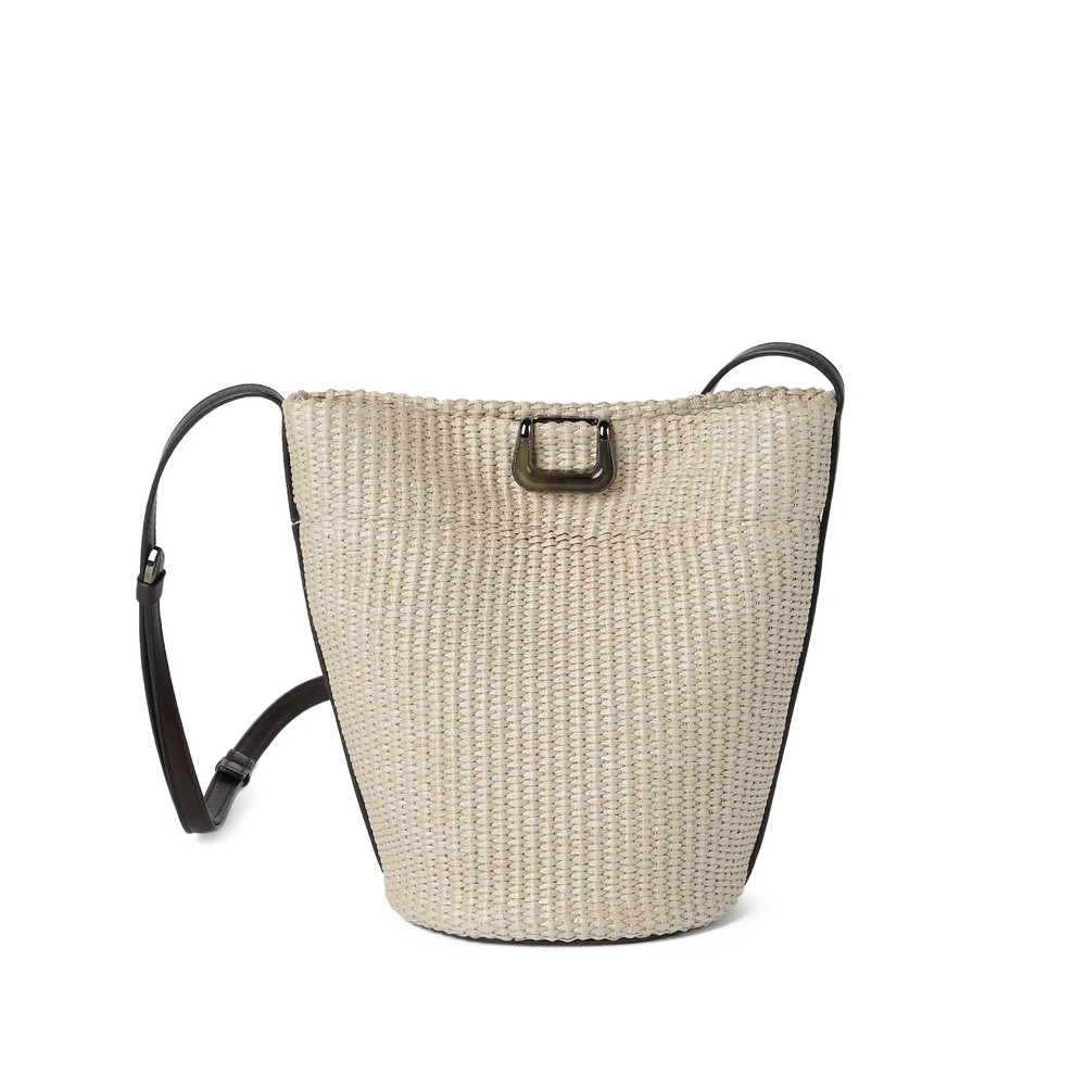 Brunello Cucinelli Sartorial Small Bucket Bag In Techno Raffia