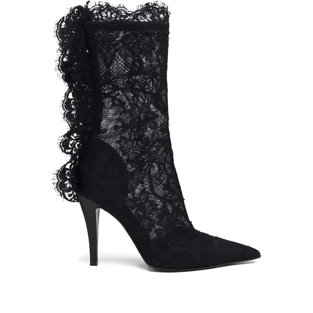 Alexander Mcqueen 105mm Lace-trimmed Stiletto Boots