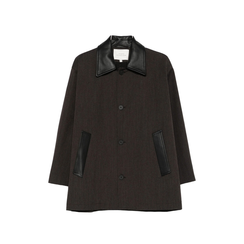 Studio Nicholson Leather-collar Coat