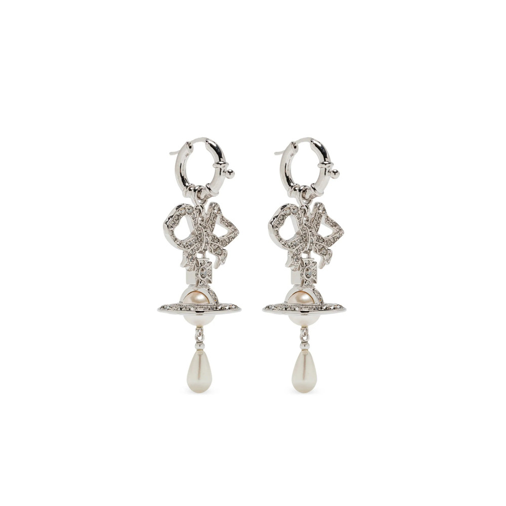 Vivienne Westwood Rigoberta Bow-crystal Pearl Earrings