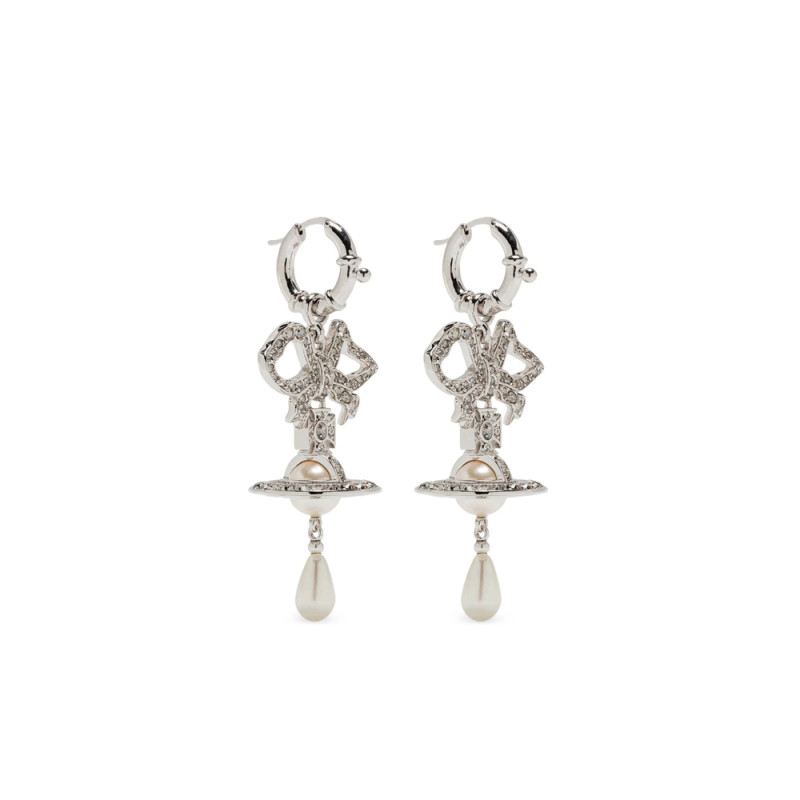 Vivienne Westwood Rigoberta Bow-crystal Pearl Earrings