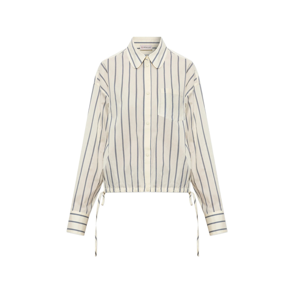 Moncler Drawstring-details Striped Cotton Shirt